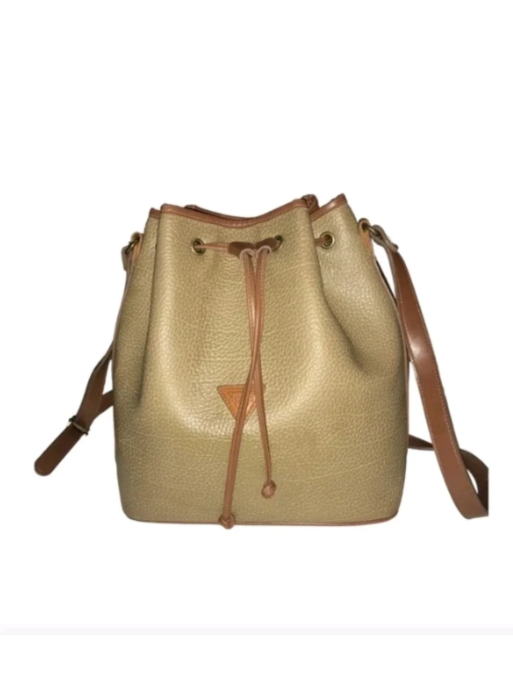 Guess Metallic Gold Drawstring Bucket Bag